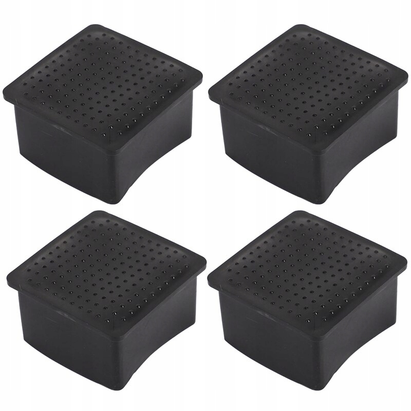 4x štvorcová čierna guma 50 mm x 50 mm stopa na chodidlách