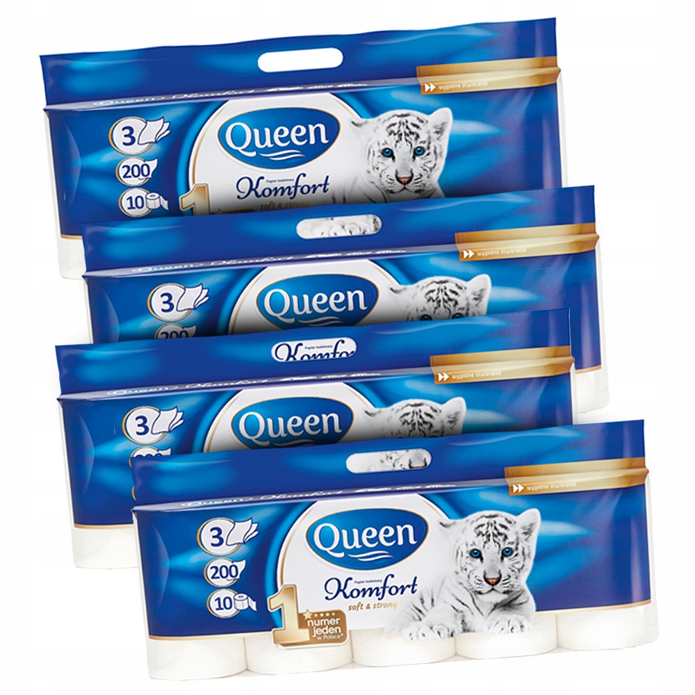 4x toaletný papier Comfort Queen 3 vrstvy 10 rolí