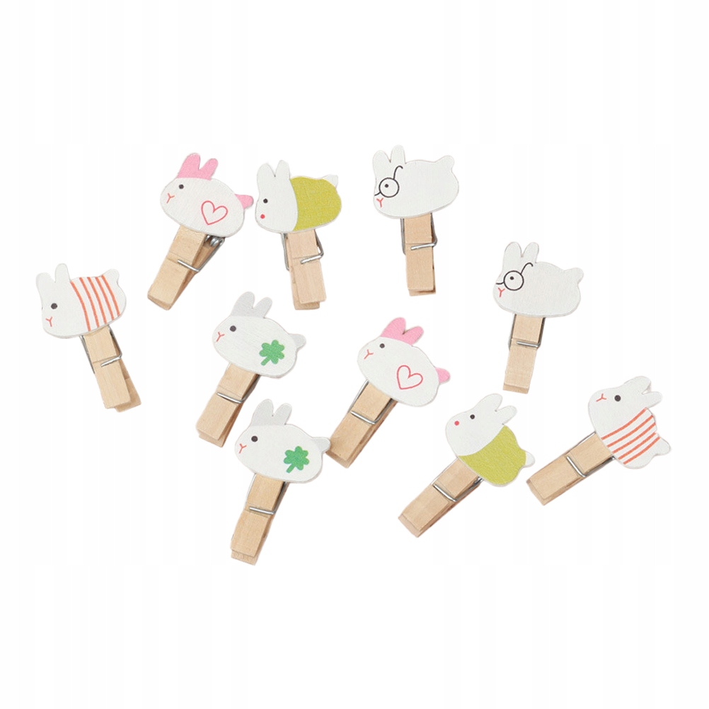 50 mini drevené grafické klipy roztomilé