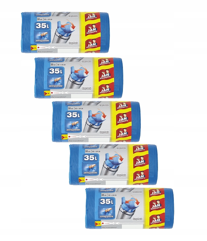 5x Jan potrebný 35 l vreciek na odpadky