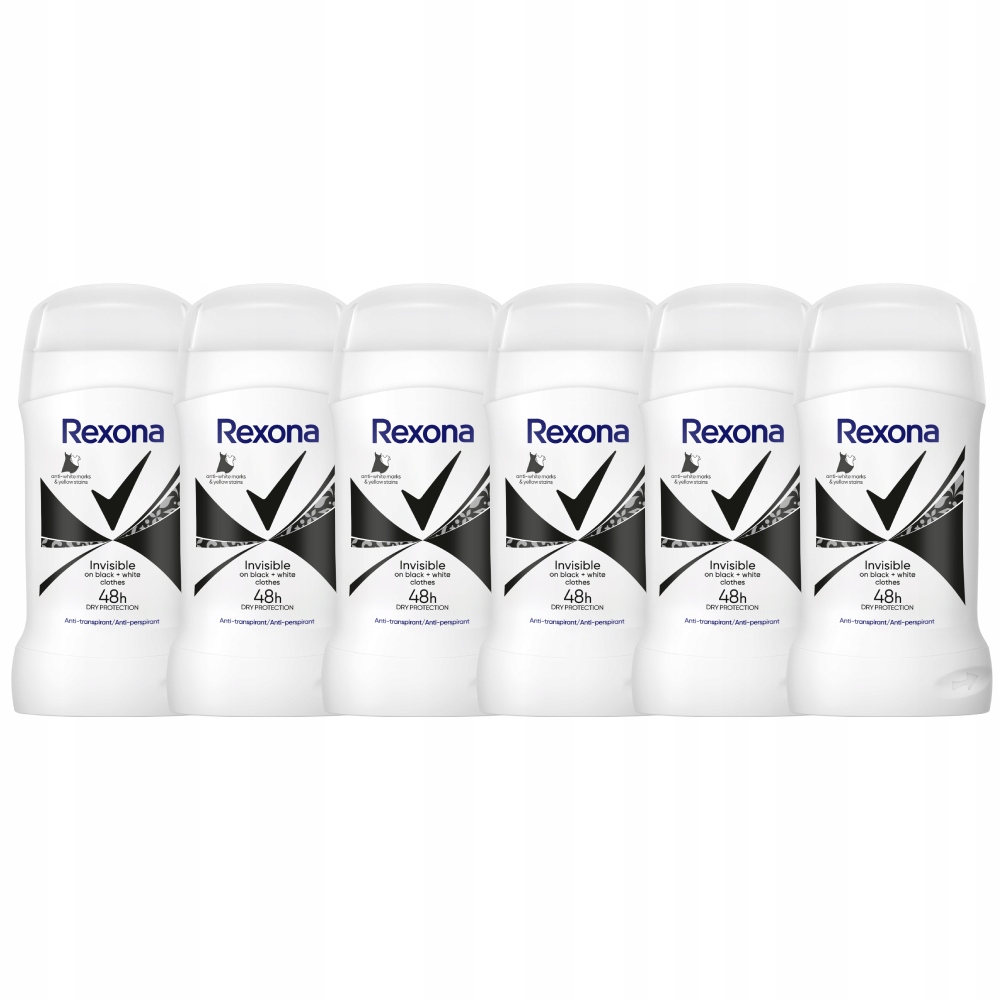 6x REXONA FW Invisible B+W 50ml (tyčinka)