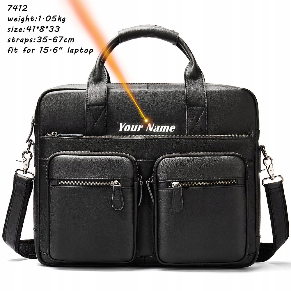 7412-čierna laserová Westal Men's Kiestka so skutočným