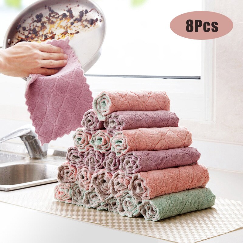 8 kusov Dani -Absorbent Mikrofibribrová kuchynská utierka