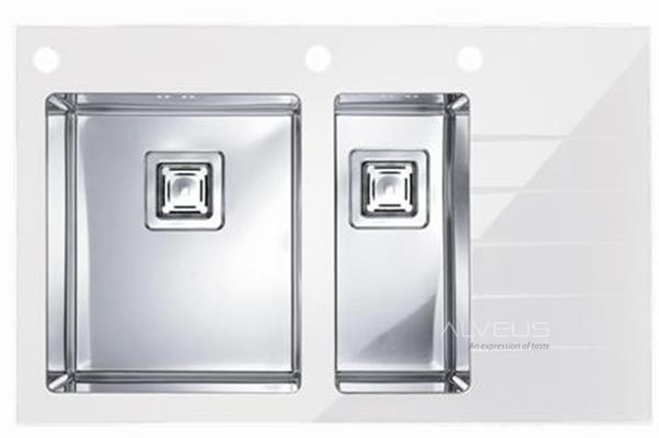 Kuchynská batéria - Alveus Crystalix 20 White Glass oceľ prémiové euro+