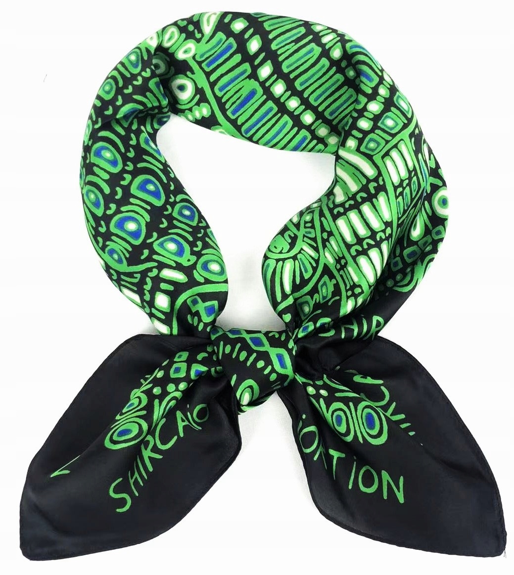 Šatka - Šál demurus polyester biely, čierny, modrý, zelený