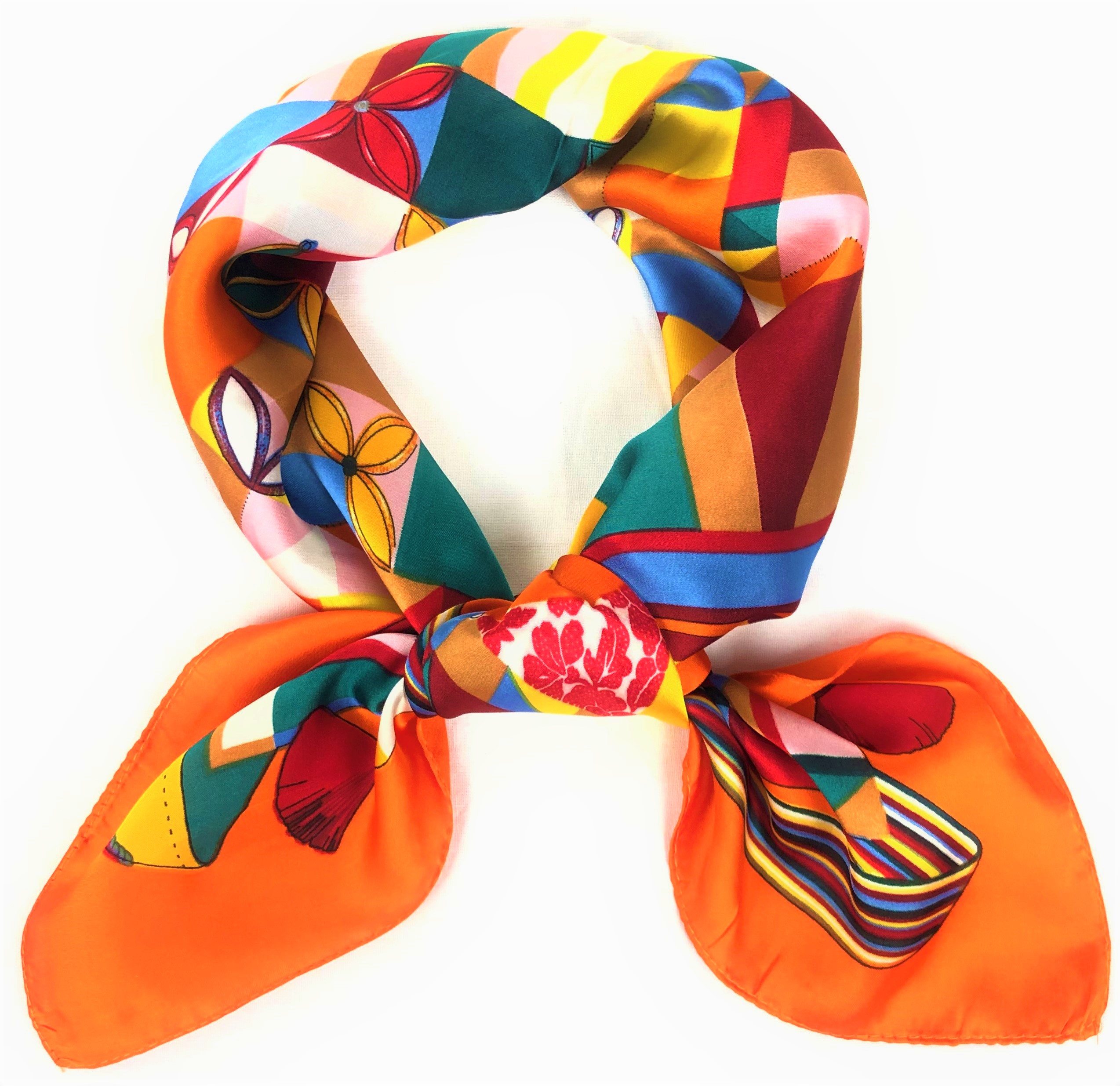 Šatka - Šál demurus polyester červený, modrý, oranžový, ružový, viacstoľovaný, zelený, žltý
