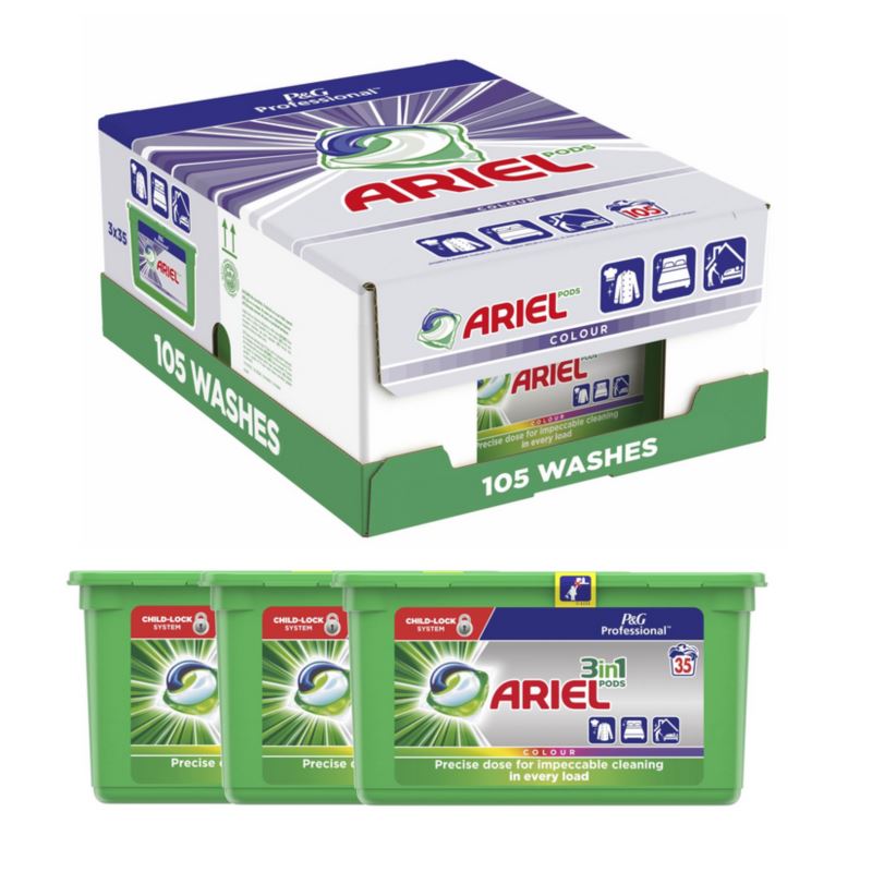 Pracie kapsuly a tablety - Ariel farebné kapsuly 3in1 3 x 35 ks AZ 105ks