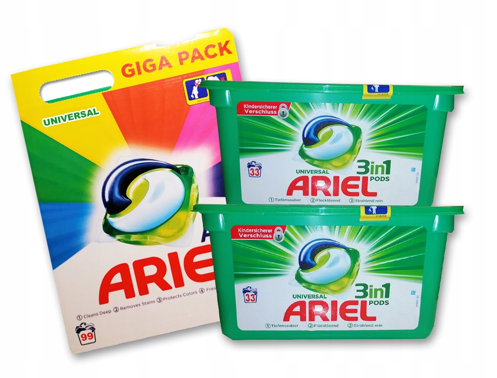 Pracie kapsuly a tablety - Ariel Kapsules na umývanie všetkých IN1 Biela 66 ks