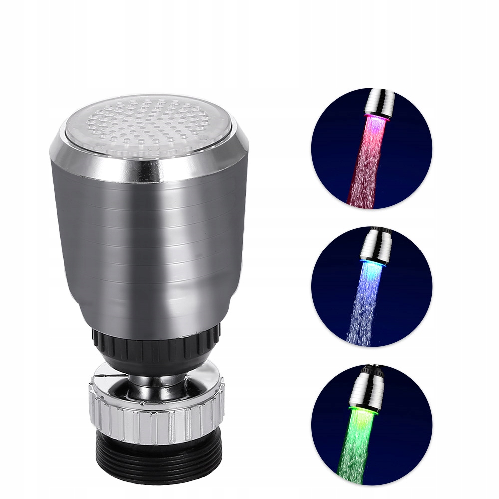 LED prevzdušňovač, 3 farebný kryt kohútika