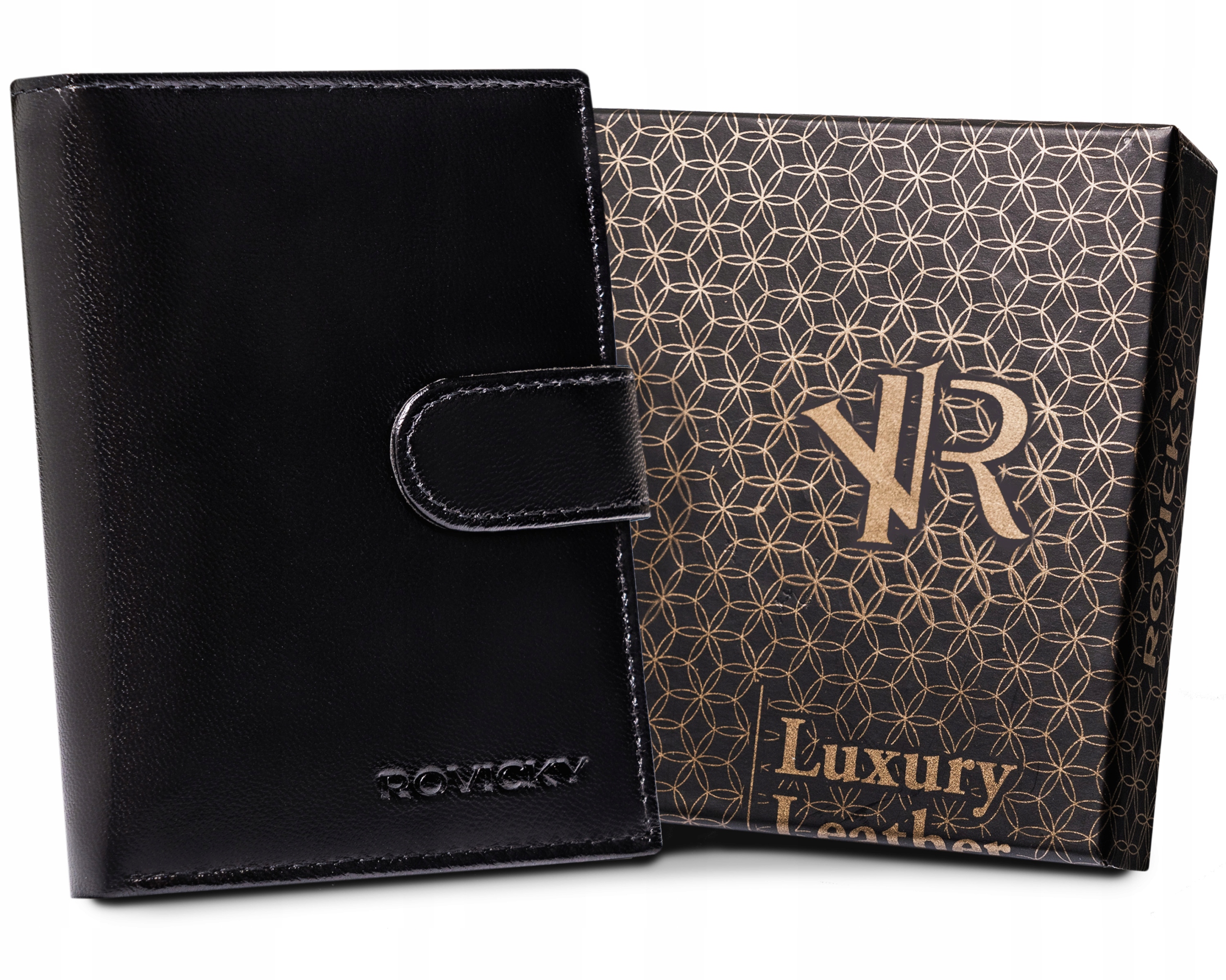 Peňaženka - Rovicky Peňaženka Prírodná koža Čierna R-RM-10L-GCL Black-Men's Product