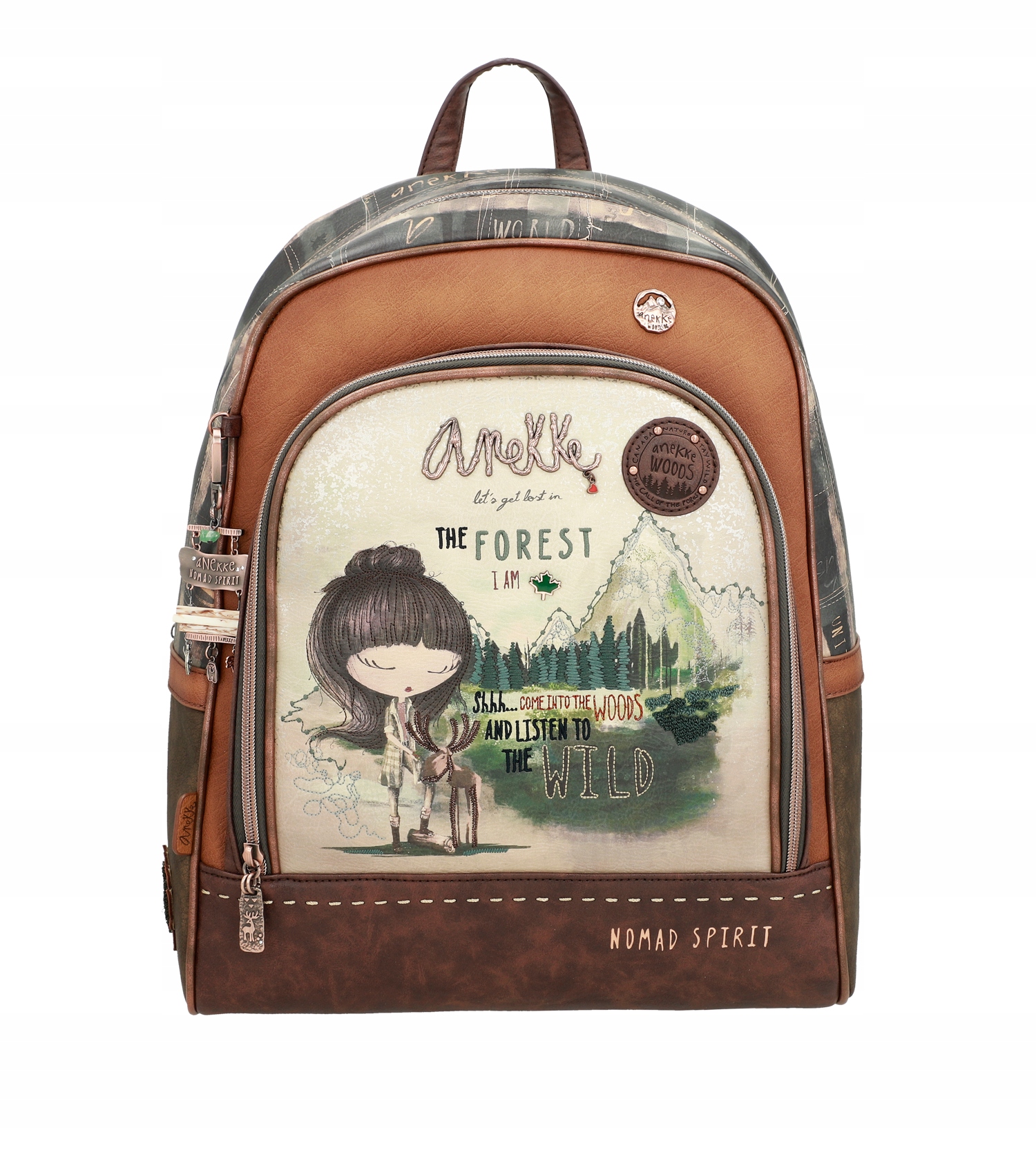 Anekke 35605-603 School Backpack Beige, Brown