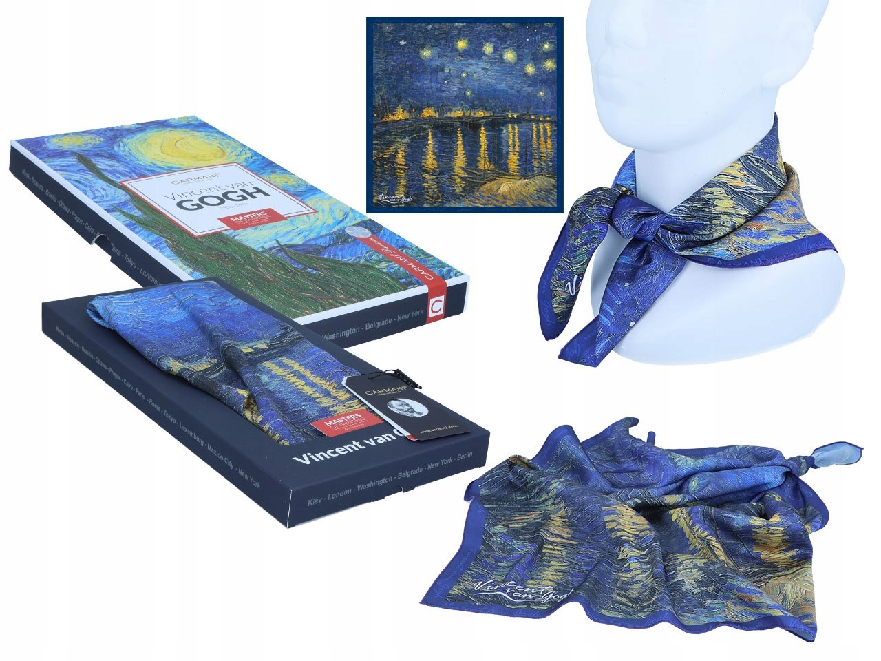 Šatka - Carmani V. Van Gogh Blue Scarf
