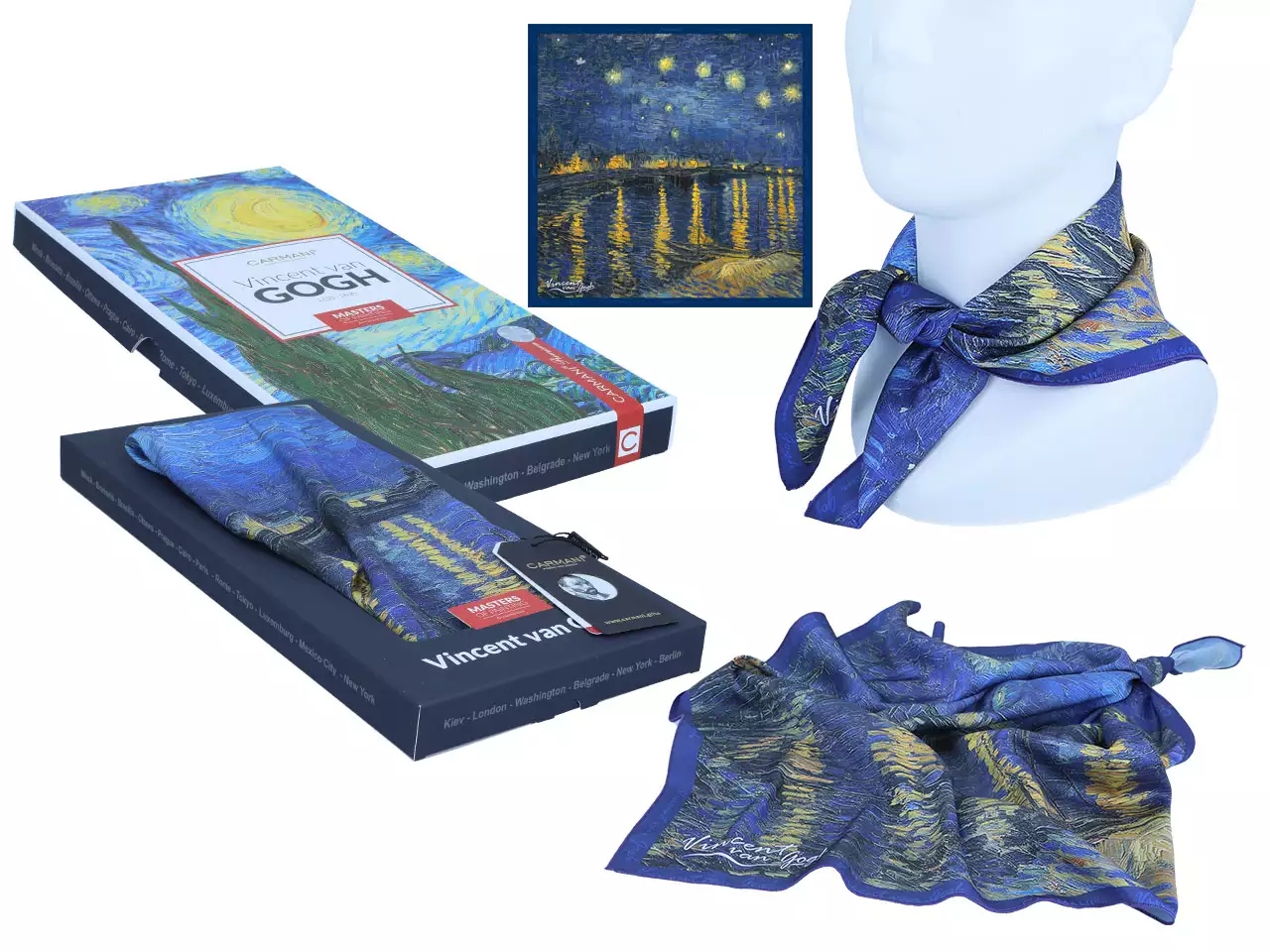 Šatka - Carmani Van Gogh Collection Scarf 023-3024 viacfarebný