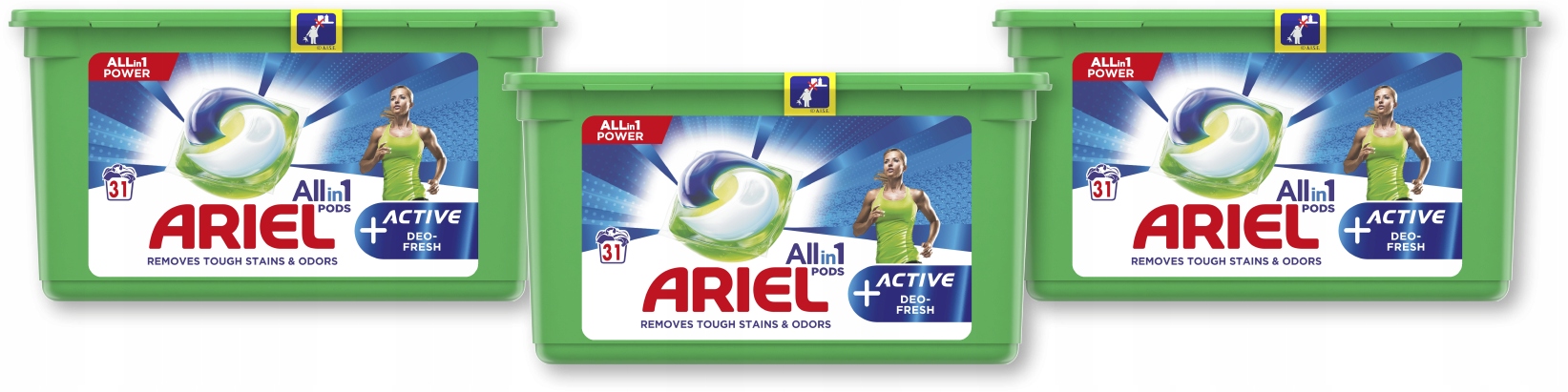 Pracie kapsuly a tablety - ARIEL ACTIVE DEO UMIEVANIA 3 x 31 ks