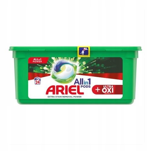 Pracie kapsuly a tablety - Kapsle na bielizeň Ariel Allin1 + OXI práčka 24 ks