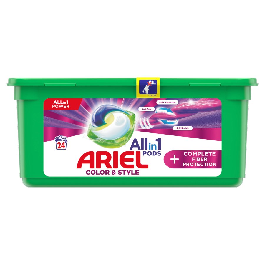 Pracie kapsuly a tablety - Ariel Allin1 Pranie kapsuly Farba 24 ks