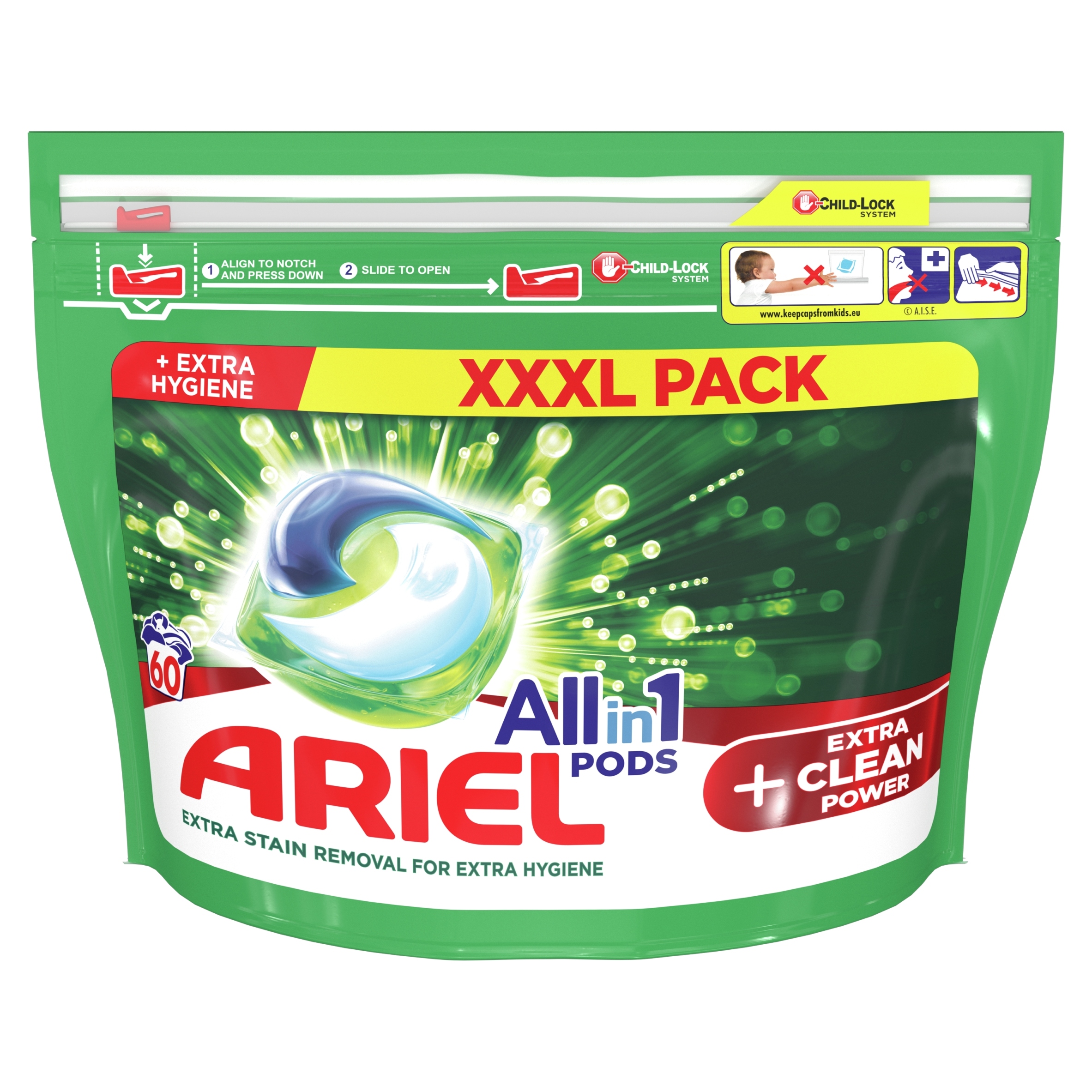 Pracie kapsuly a tablety - Kapsuly na pranie Ariel Extra Clean 60 ks