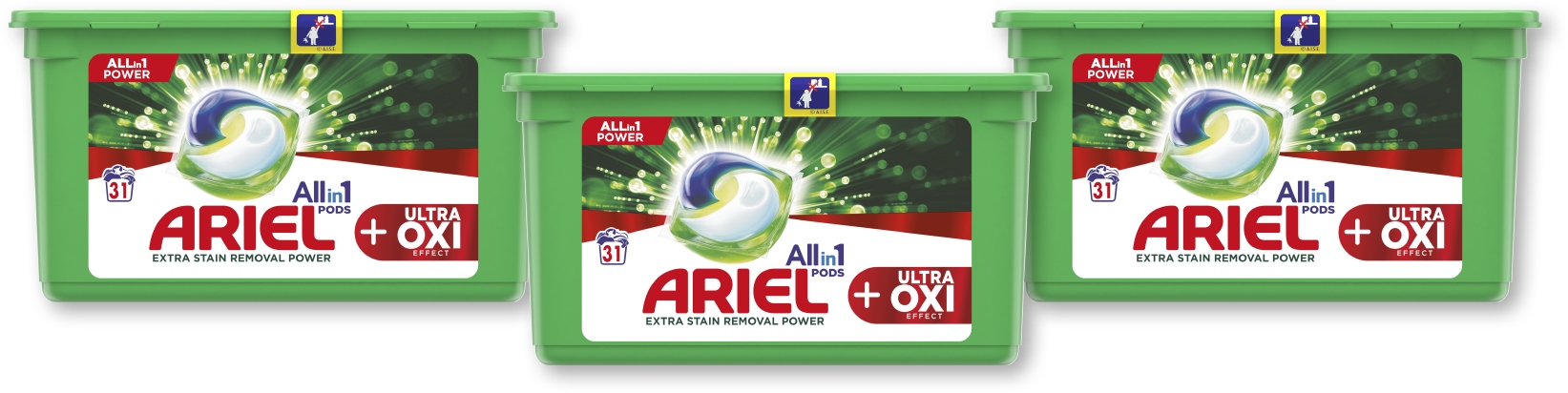 Pracie kapsuly a tablety - Ariel Pracie kapsule Ultra OXI 3 x 31 ks