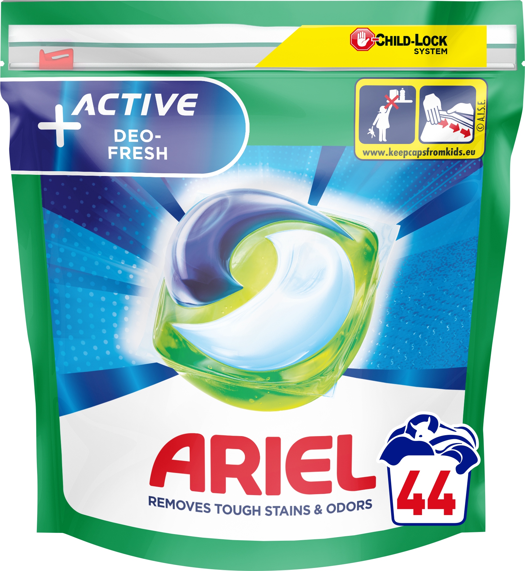 Pracie kapsuly a tablety - Ariel Kapsules na umývanie aktívnych 44 ks