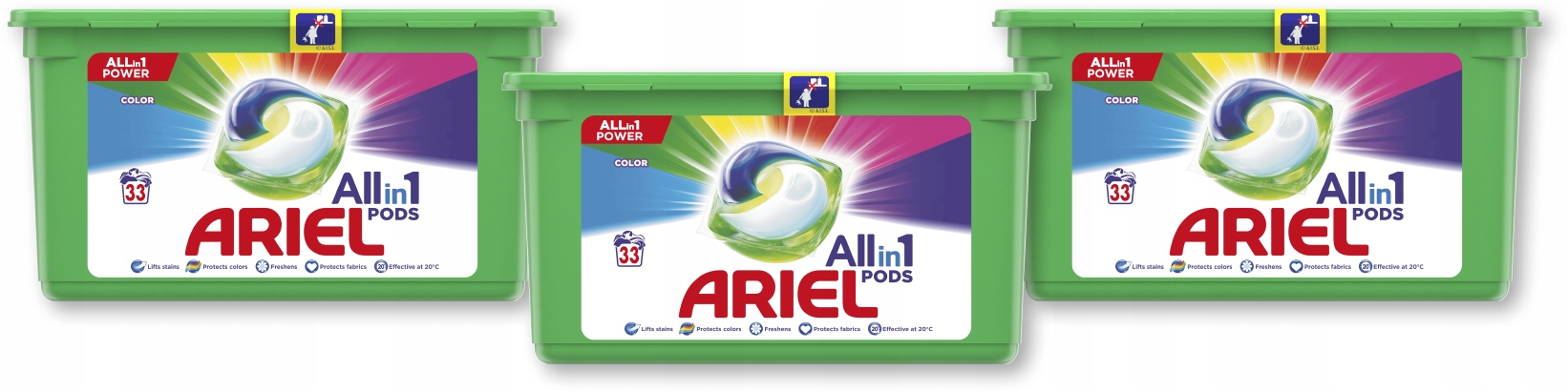 Pracie kapsuly a tablety - Ariel Kapsules na pranie Farba 3 x 33 ks