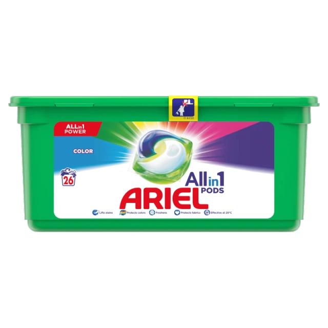 Pracie kapsuly a tablety - Ariel Kapsules na umývanie farebných tkanín 26 ks