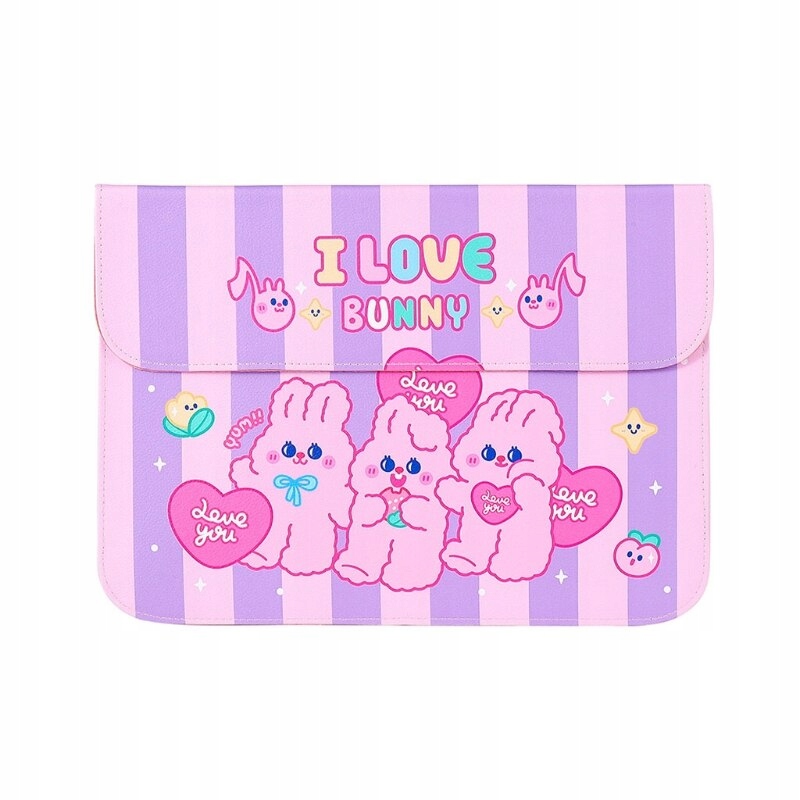 B Cartoon Rabbit Laptop Faux Leather