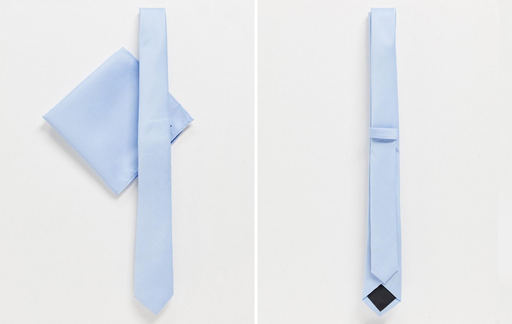 Úzky kravata modrý polyester