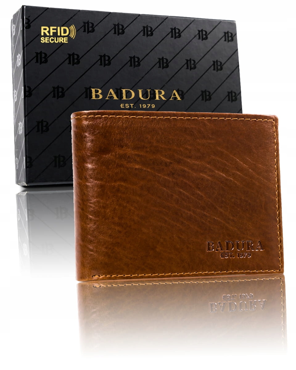 Peňaženka - Badura peňaženka prírodné zrno kožené hnedé po_m047zi_ce - mužský produkt