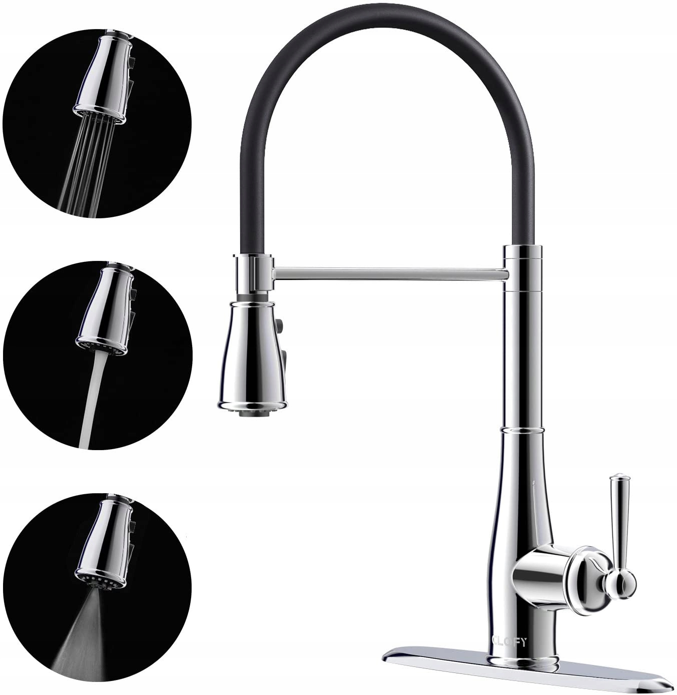 Kuchynská batéria - Clofy Kitchen Faucet, nakreslený strieborný výtok
