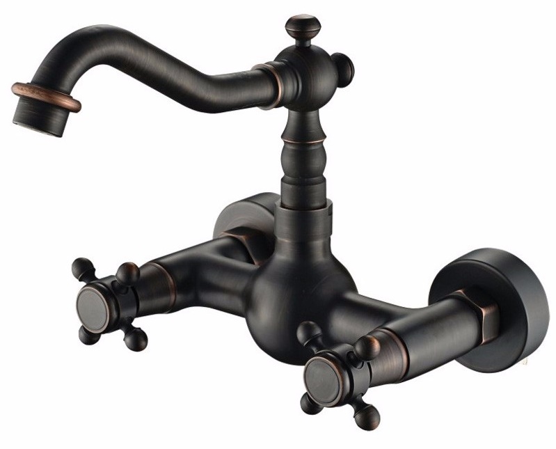 Kuchynská batéria - Čierna kráľovská stena retro kuchyňa faucet