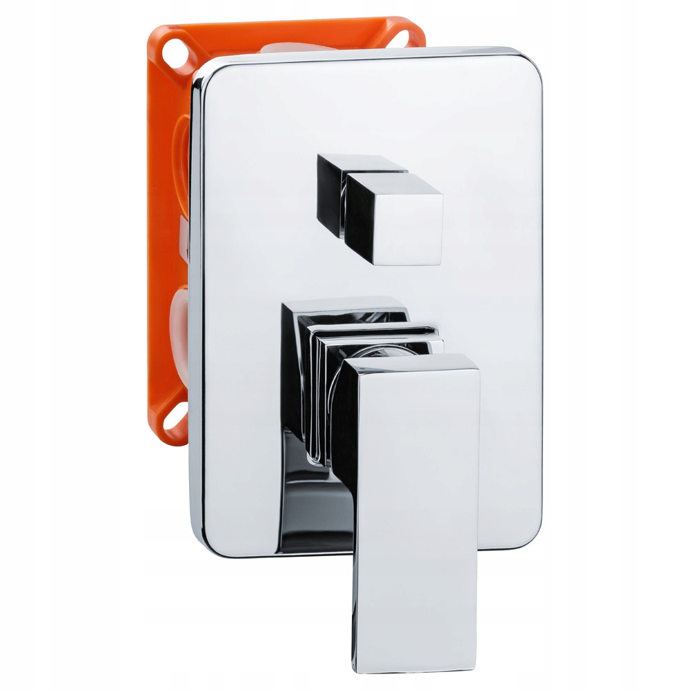 Flush -Mounted Chrome Square Sprchova batéria