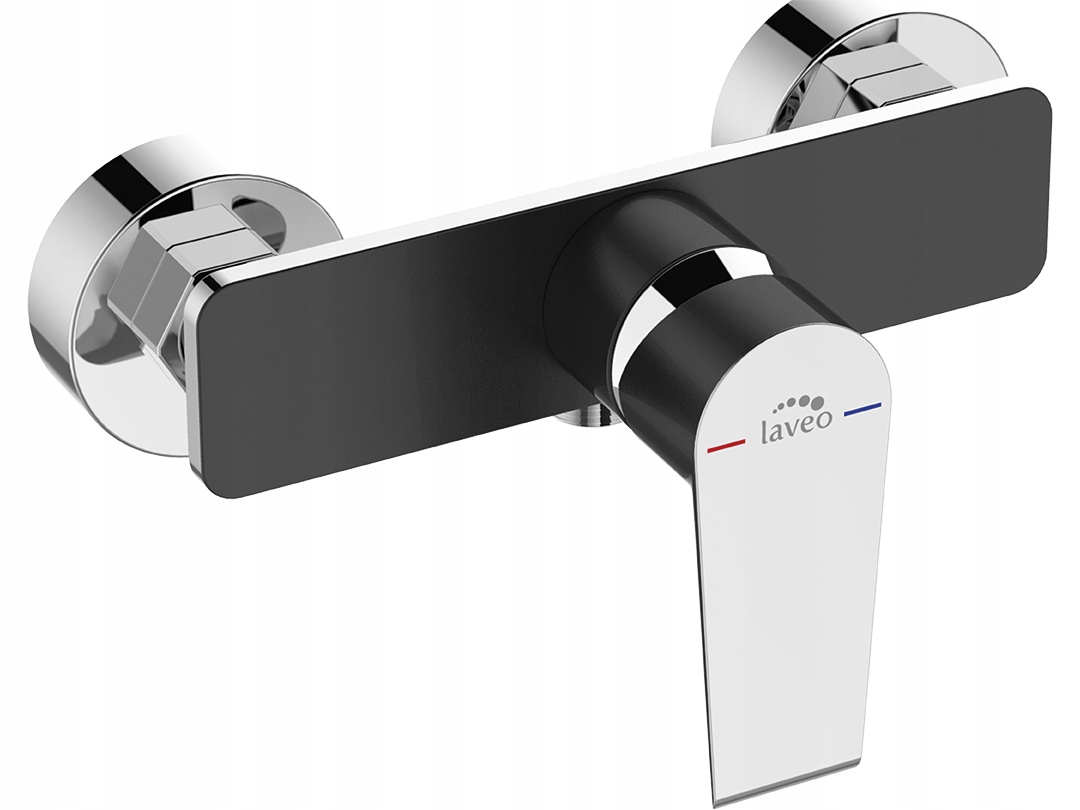 Black Laveo Chrome Wall Shower Batéria
