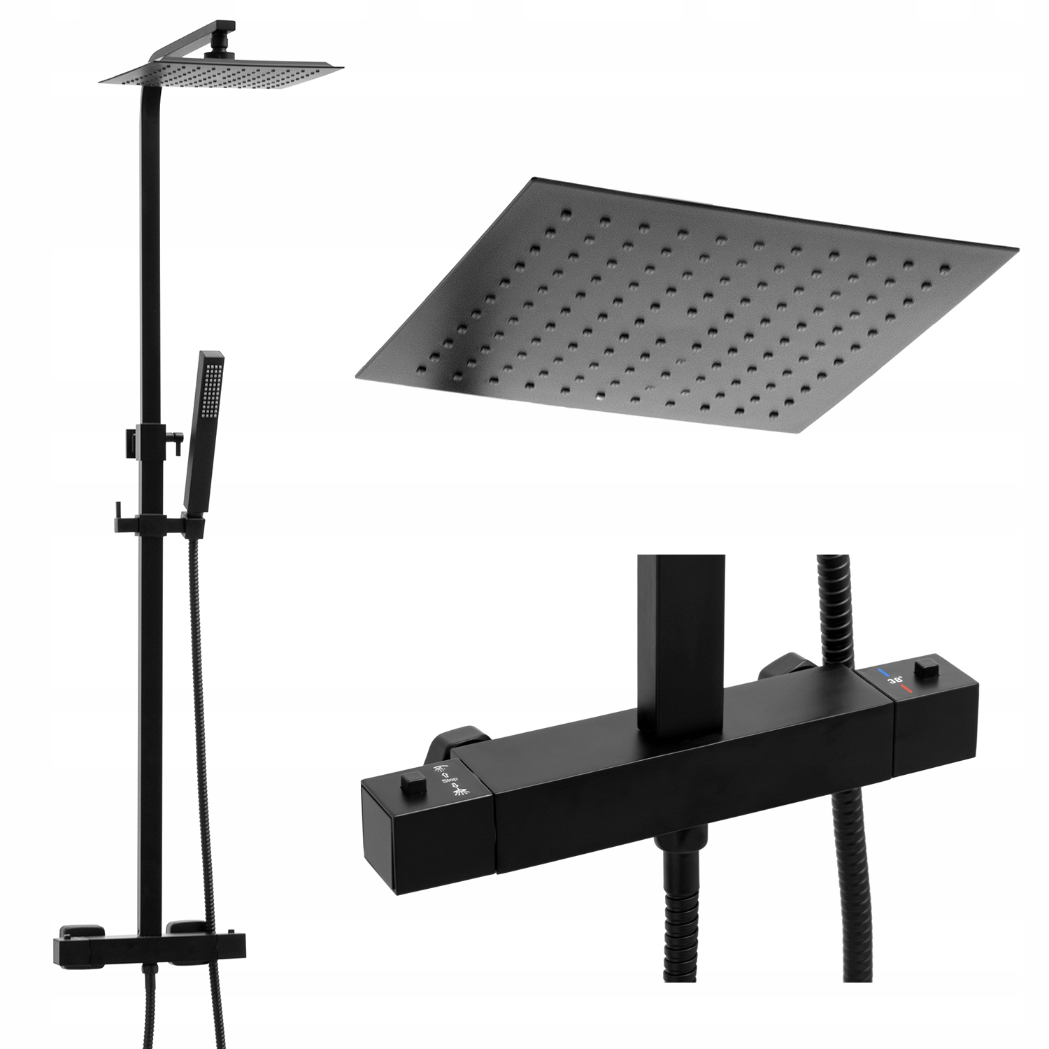 Sprchová batéria s dažďovou sprchou 25 cm termostat