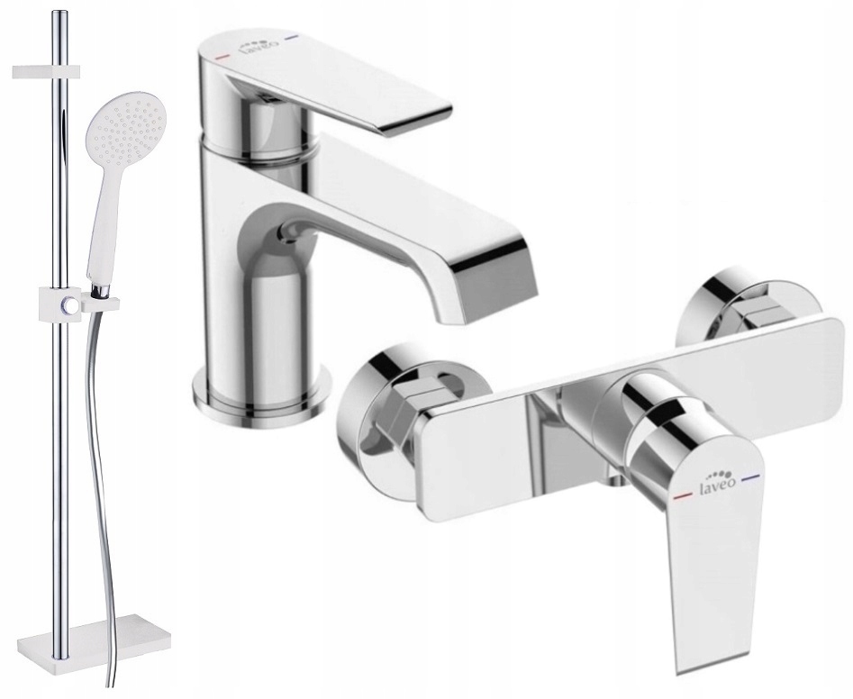 Sprchová batéria+Washbasin+kubická sprchová polica