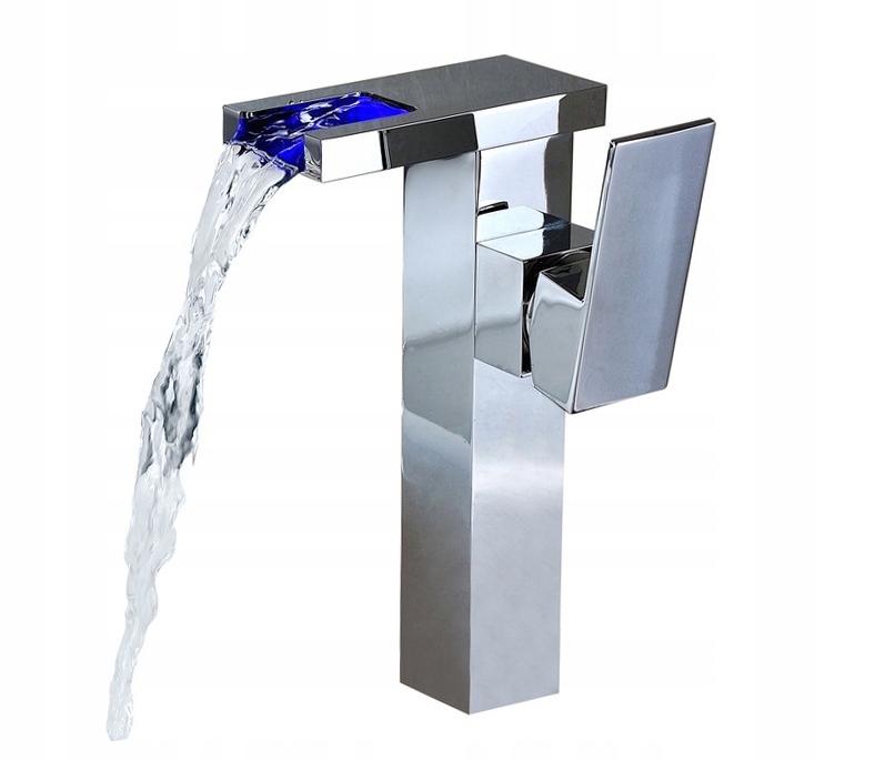 LED umývadlo faucet vysoký 25 cm chróm