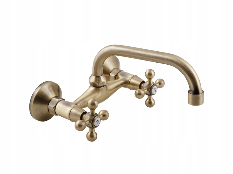 Retro umývadlo faucet. Staroveká mosadz