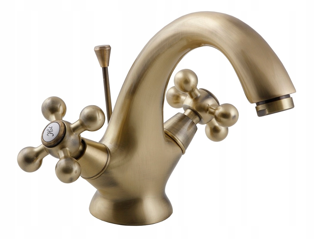 Retro umývadlo faucet mosadz staré zlato
