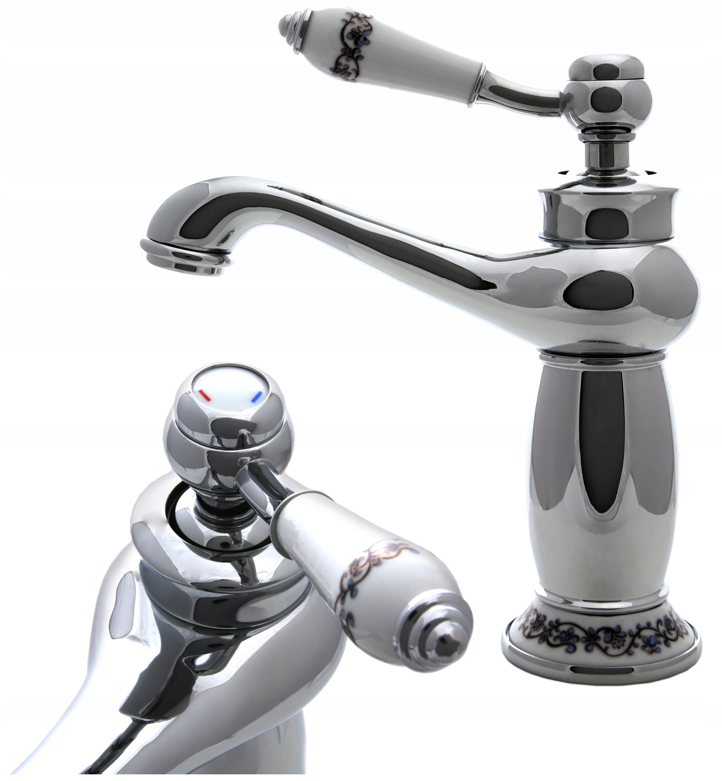 Royal retro chrómová stojatá batéria Washbasin