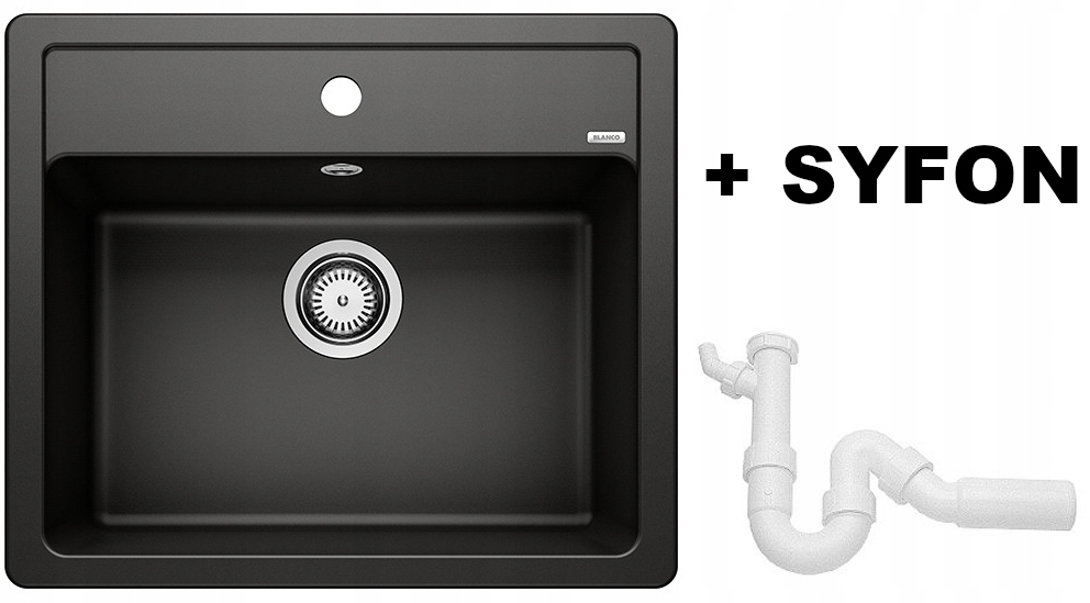 Kuchynská batéria - Blanco Legra Black Sink 526084 + SIPHON