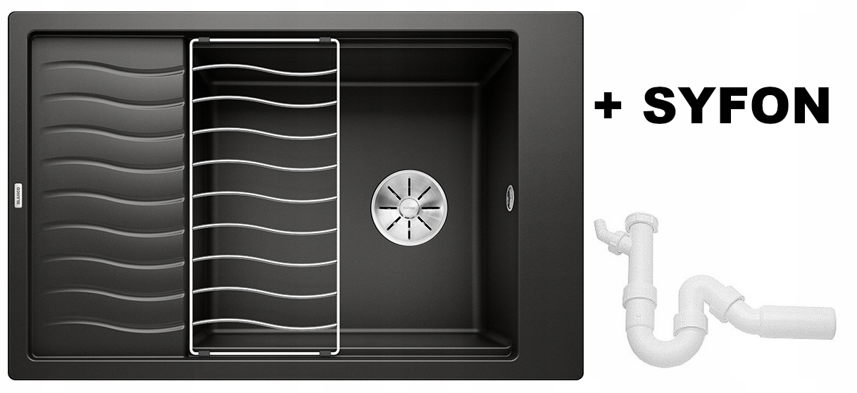 Kuchynská batéria - Blanco Sink Elon XL 6 S Black 525883 SIPHON