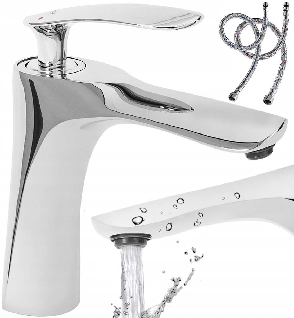 Umývadlová batéria Orbit Chrome Silver Low Rea