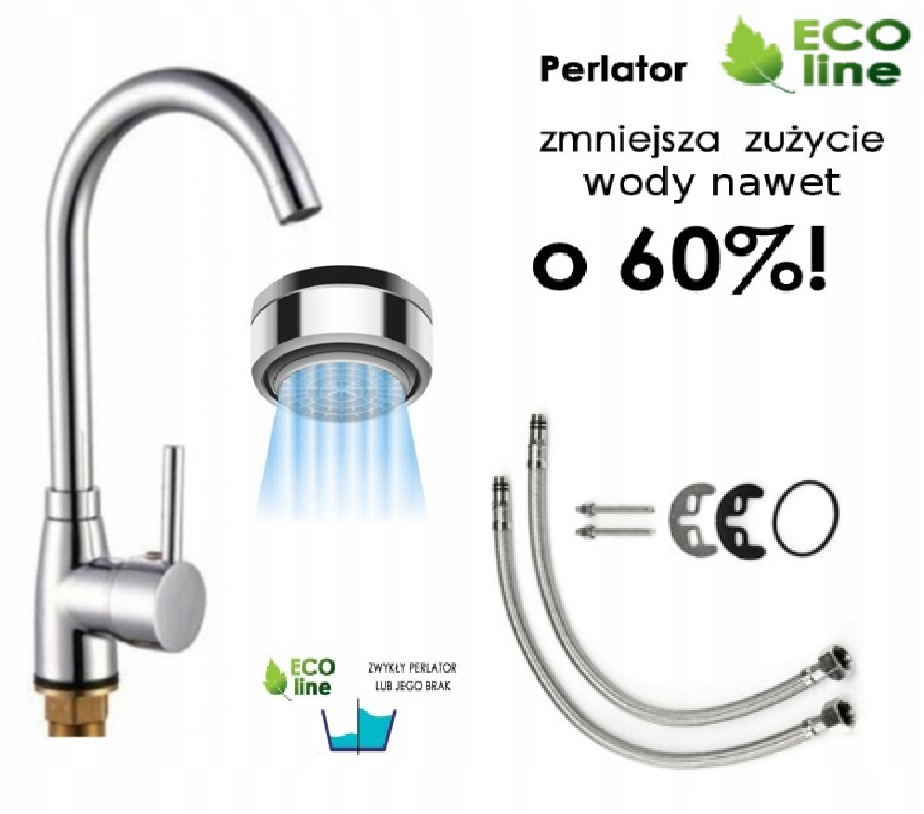 Kuchynská batéria - Kuchynská batéria Ecoperlator High + Connections