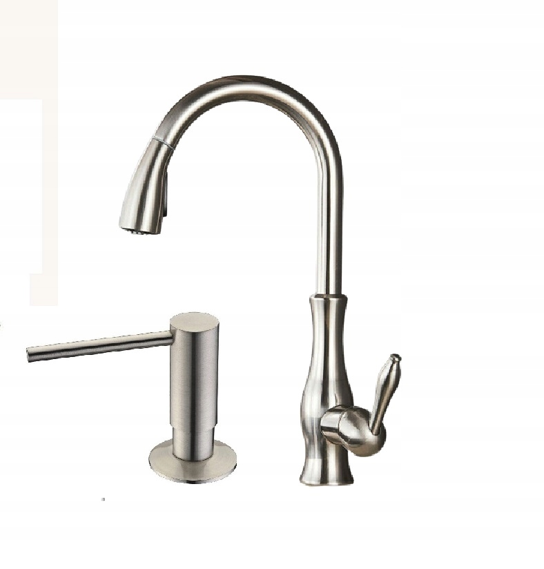 Kuchynská batéria - Retro inox kuchynská batéria + prémiový dávkovač