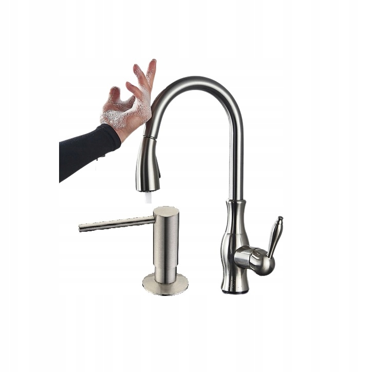 Kuchynská batéria - Dotyk retro kuchyne Faucet inox + dávkovač