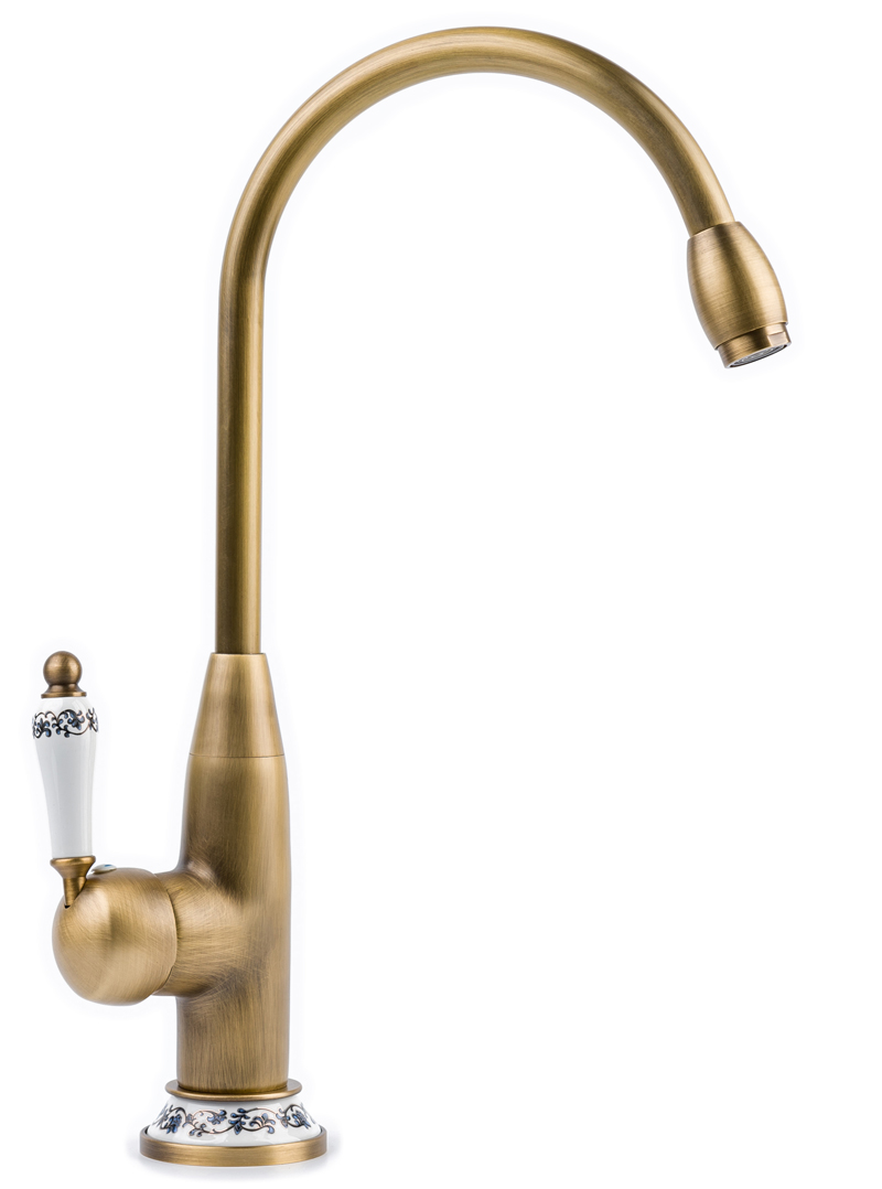 Kuchynská batéria - Kuchynský faucet retro klepnite na starú zlatú kontrolu