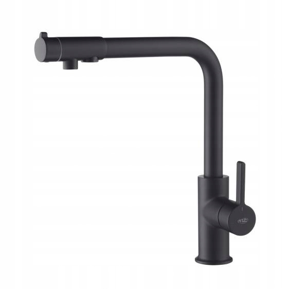 Kuchynská batéria - Royal Trojcestná batéria Black matt Blue Water