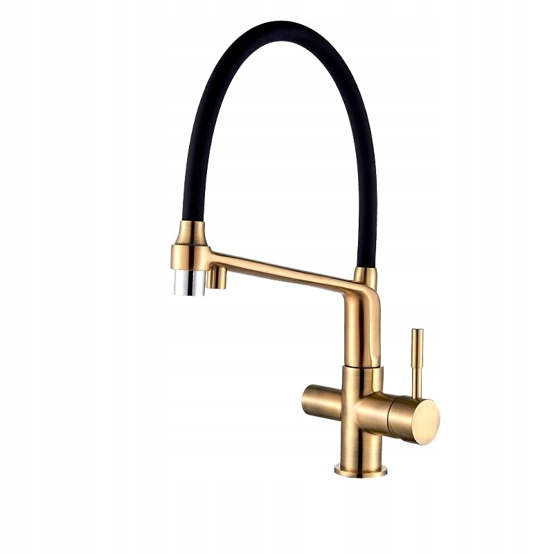 Kuchynská batéria - Tri -cesty zlatý faucet pre filter - zlatá podložka