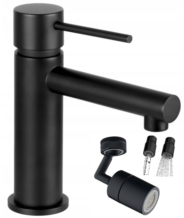 Čierna batéria Washbasin + 2-fun pohyblivý nákup