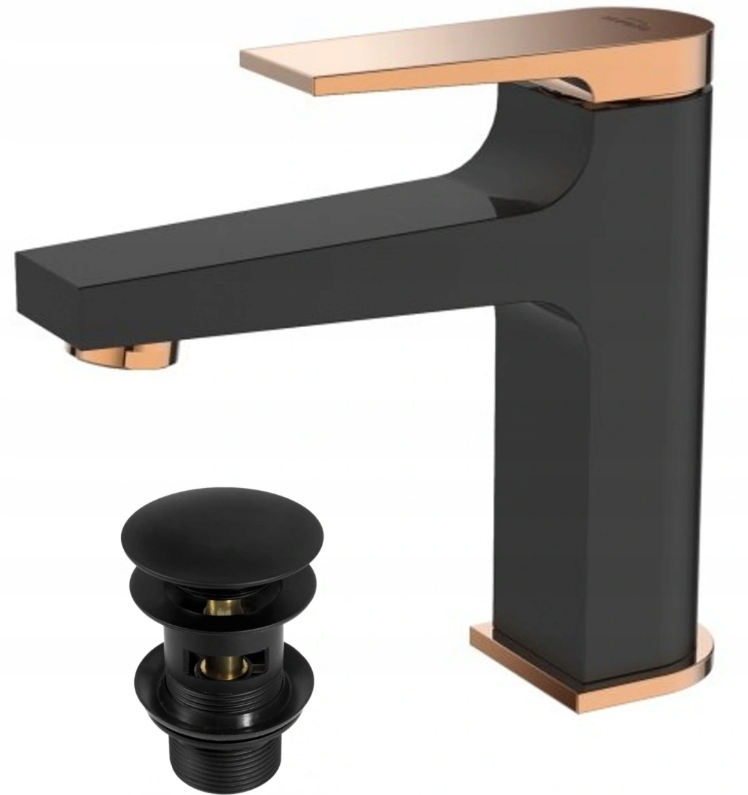 Invenen Midnight Black Rose Gold Washbasin batéria
