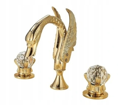 Retro umývadlo batéria Swan Gold Crystal